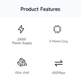 Hagibis 240W USB Type C Cable PD 3.1 Fast Charging Type C to Type C line for MacBook Pro Air PS4/5 iPhone 17 Switch iPad Samsung